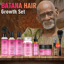 (Top selling set B) Hair Growth Set Batana Oil Fast Hair Growing Spray Anti Hair Loss Shampoo Scalp Repair Treatment Capsule Oil For Men Women 6pcs