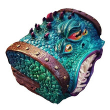 (As show, One size) Mimic Chest DND Dice Box Fit Polyhedral Dice Roleplaying Tabletop Gaming Home Decoration