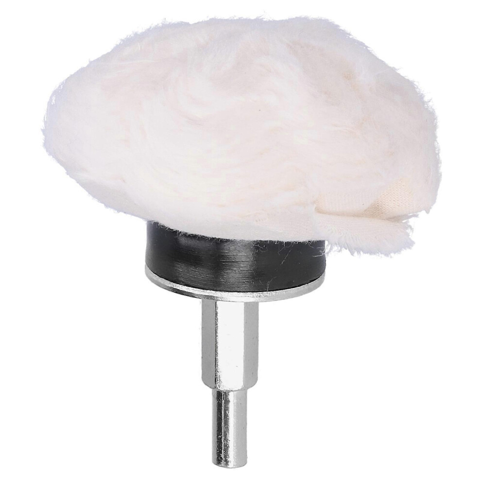 (As Show, One Size) White Cloth Polishing Wheel Mushroom Type With Handle Cotton Polished Grinding Tools50mm 4909775695236
