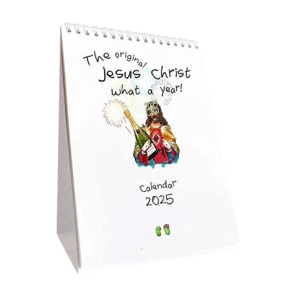 Kikidex (As Show, One Size) Christ What A Year Calendar 2025 Inspiring Painting The Second Calendar 2025 Christ Wall Calendar Hanging
