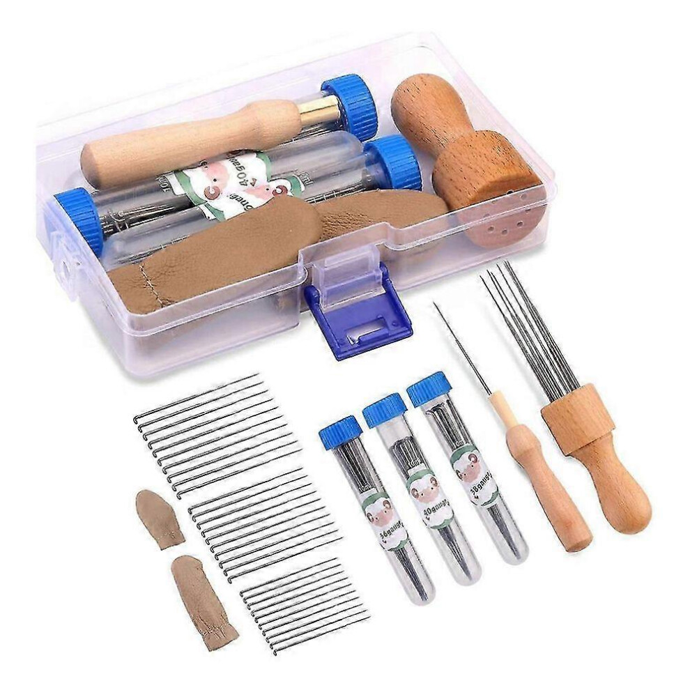 Kikidex (As Show, One Size) Wool Felting Needle Tools, Wool Felting Tool Kit With 3 Sizes Felting Needles And 1/8 Needle Wooden
