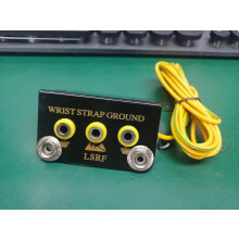 (As show, One size) L Shaped Anti Static Socket Ring Ground Connector with Terminal Cable for ESD Wrist Strap Grounding