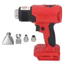 (As show, One size) Cordless Heat Gun Adjustable Temperature Portable Handheld Rechargeable Heating Machine with 4PCS Nozzle Red