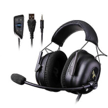 (As show, One size) G936N Gamer Earphones 7.1 Virtual Gaming Headsets Surround Sound USB 3.5mm Noise Cancelling Headphones compatible with PC Games