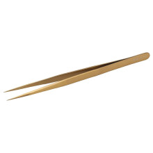 (As show, One size) Accuracy Tweezer Portable Stable Corrosion Resistance Fine Point Tweezer for Cellphone PC Gold