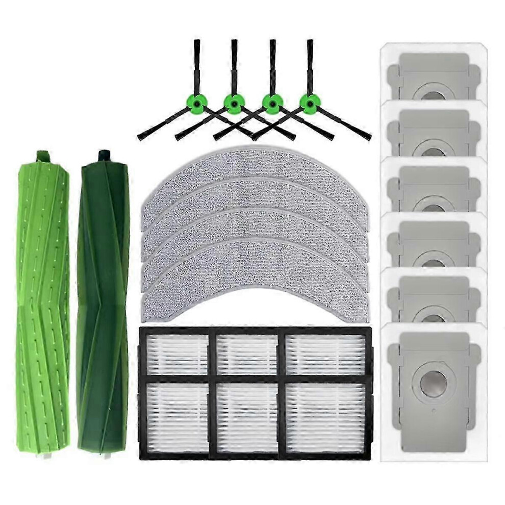 Kikidex (As Show, One Size) Replacement Parts Compatible With Combo 10 Max Robot Vacuum Accessories Main Brush Hepa Filter Mop Rag Dust Bag