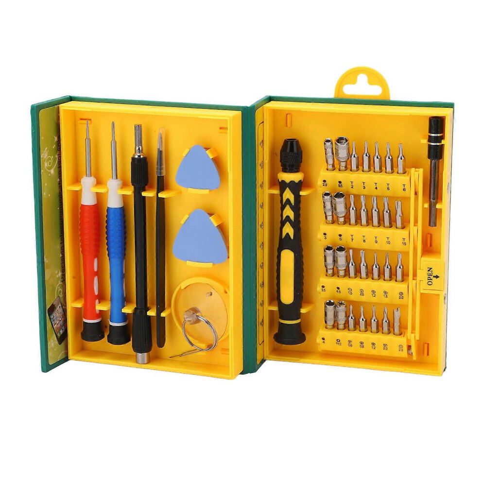 (As show, One size) 38Pcs Screwdriver Handle Bit Kit Connecting Rod Suction Cup Tweezer Case Prying Tool Screwdriver Set-image-OPC-PHGB9VH-NEW