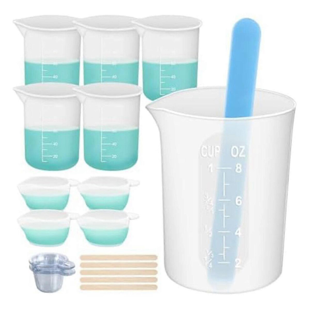Kikidex (As Show, One Size) Resin Silicone Measuring Cup Tool Kit - Silicone Stirring Rod Pipette, Durable Epoxy Resin Supplies