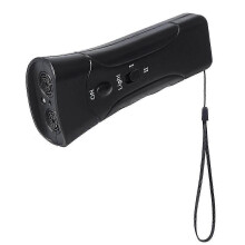 (As show, One size) Ultrasonic Bark Stopper Portable Bark Stopper Handheld Dog Repeller with LED Light Battery Powered