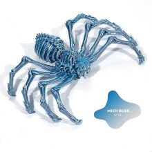 (24Cm Mecha Blue) 3D Printing Movable Elastic Spider Simulation Toy Shrink Joint Movable Integrated Model