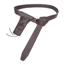 (Brown) Knight Belt with Sheath Portable Medieval Belt for Themed Party Carnival Cosplay