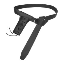 (Black) Knight Belt with Sheath Portable Medieval Belt for Themed Party Carnival Cosplay