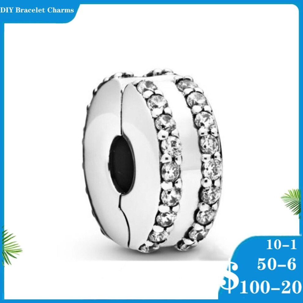 (B102) 2025 New 925 Sterling Silver Galaxy Star Cluster Fixing Clip Charm bead Fit Original Brand 1:1 Logo Charms Bracelet For Women DIY Jewelry-image-OPC-PHGBHTB-NEW