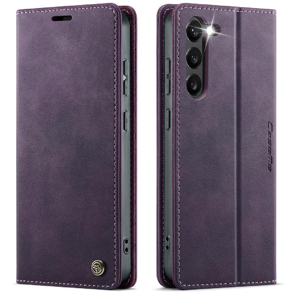 (Purple) Retro Leather Wallet Case For Samsung Galaxy S23 Plus Adjustable Kickstand Rfid Blocking Shockproof Protection Purple 764563538874
