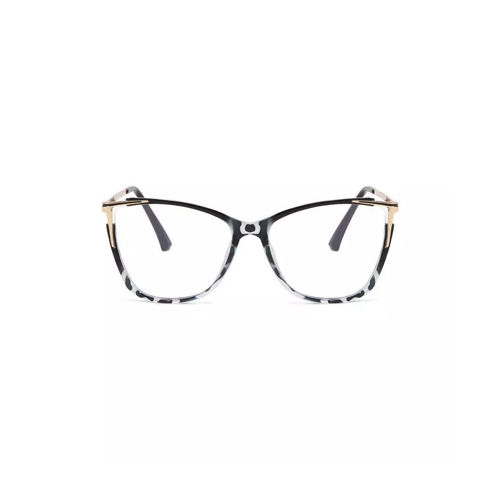 Black/Blue/Light ( Leopard, =+1.00 Strength) Stylish Cat Eye Anti Reading Glasses Clear Vision