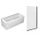 NES Home Nes Home 1700mm Square Bath with Legs and Square Black Frame Bath Screen 1