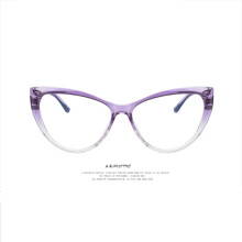 (Gradient Purple, +4.50 strength) Blue Light Blocking Cat Eye Reading Glasses acrylic high definition lenses