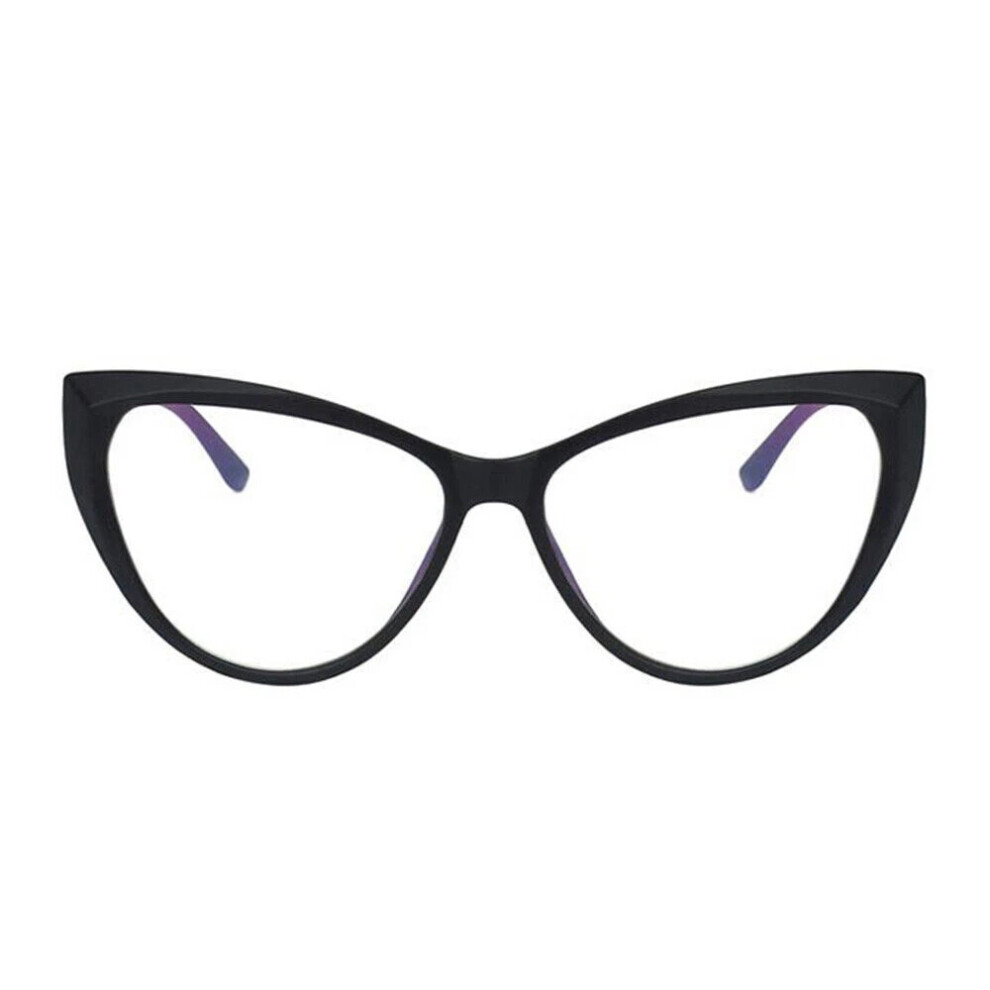 (Matte Black, +0.75 strength) Blue Light Blocking Cat Eye Reading Glasses acrylic high definition lenses