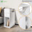 VOUNOT Narrow Bedside Table 25x30x66cm Nightstand Side End Table White 4