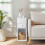 VOUNOT Narrow Bedside Table 25x30x66cm Nightstand Side End Table White 6