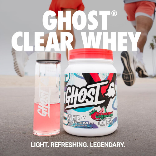 Ghost GHOST Clear Whey Isolate Protein Powder, Strawberry 1