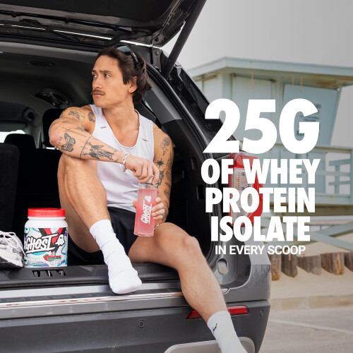 Ghost GHOST Clear Whey Isolate Protein Powder, Strawberry 2