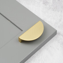 Brushed Brass Half Moon Pull Cabinet Handle 64mm