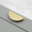Brushed Brass Half Moon Pull Cabinet Handle 64mm 5