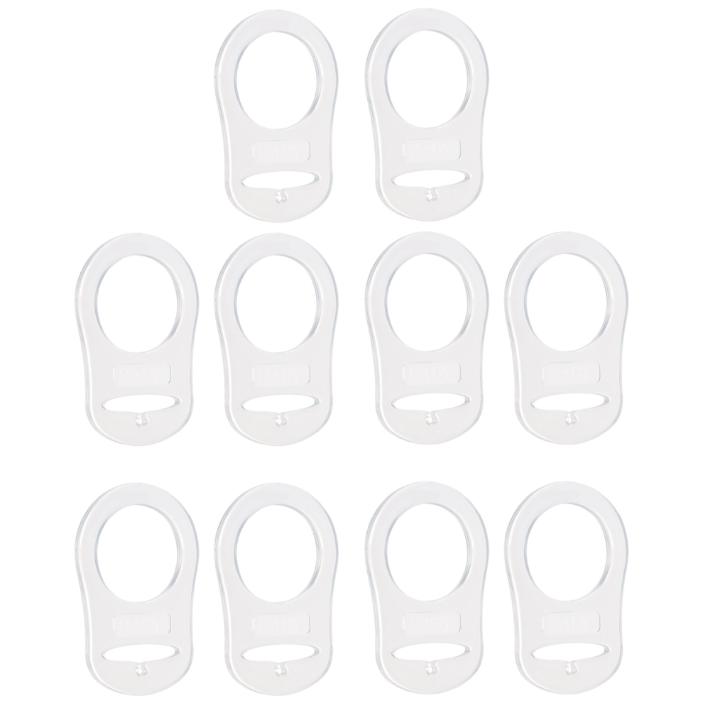 10 Pcs Button Silicone Ring Pacifier Holder Mannequin Clip Adapter Transparent Neznačkové
