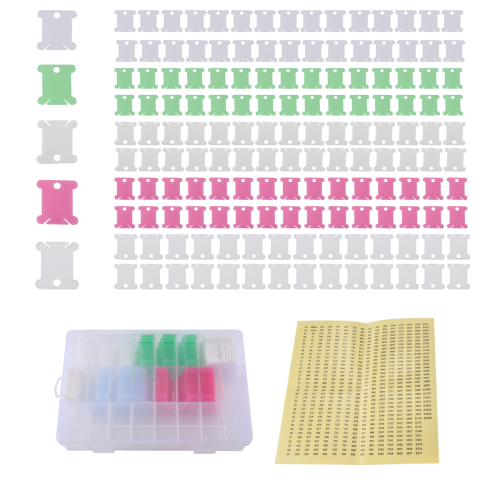 152Pcs Accessories Including Thread Bobbins Organizer Box and Sticker 2