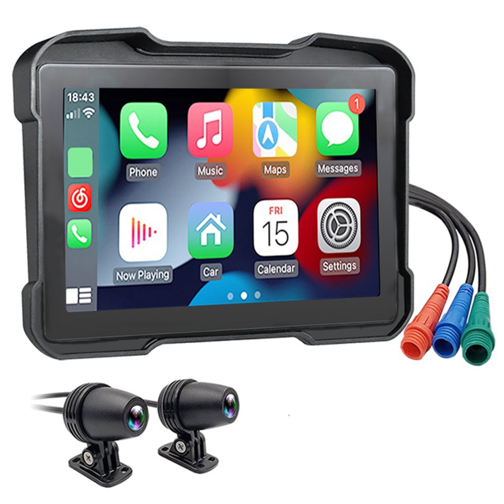 Motorcycle Dvr Dash Cam Portable 5 Inch Wireless Carplay Android Auto 4854041991942