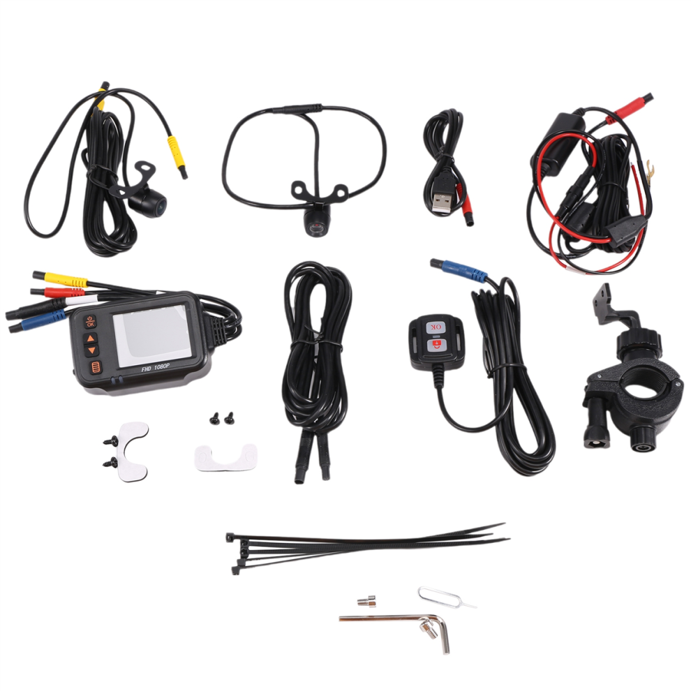 Motorcycle Dash Cam,2Inch Ips Screen 1080P+720P Dual Ahd Bike Dashcam Black 4854041994431