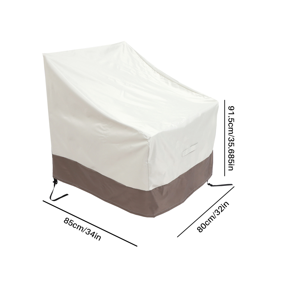 Confezione Da 2 Coperture Per Sedie Da Giardino 31X33X36 Pollici 420D, Coperture Impermeabili, Beige
