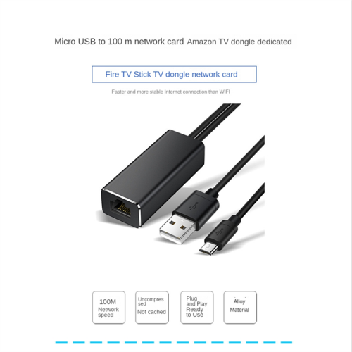Micro-USB Ethernet Adapter 10/100Mbps for USB to RJ45 1