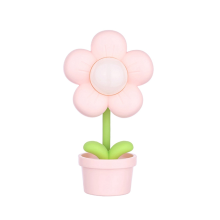 Cartoon Blume Nachtlicht Batteriebetrieben, Nachttischlampe Rosa