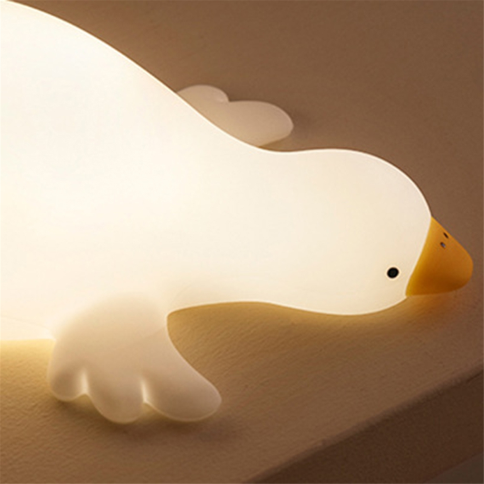 Grande lampe de chevet en forme d'oie blanche pour enfants