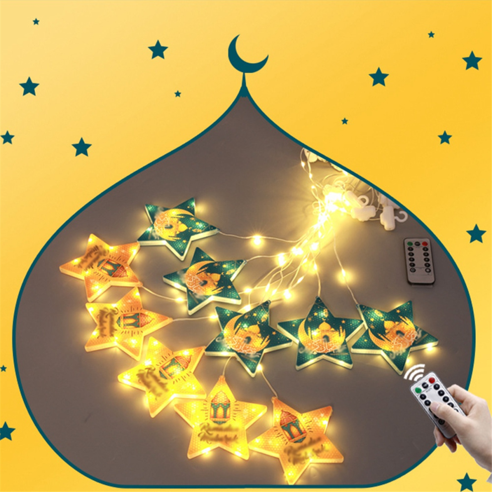 Lampada A Corda Con Batteria Per Tenda A Forma Di Stella E Luna, Per Eid Mubarak Ramadaled