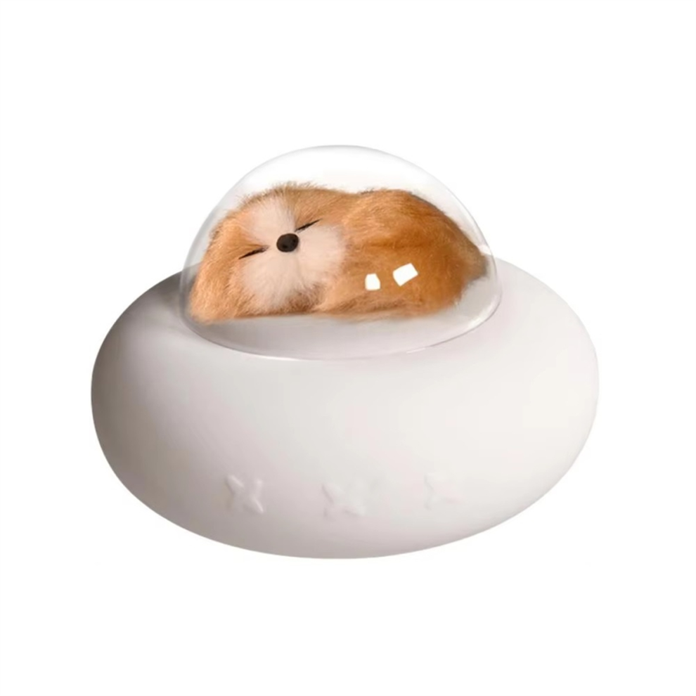Lampada A Forma Di Astronave In Silicone, 7 Colori, Luce Notturna A Led Per Animali Domestici