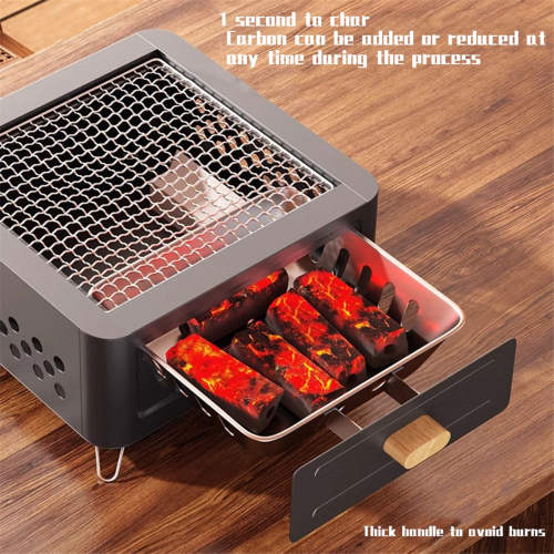 Hiiligrilli, BBQ-grilli, taittuva savustusgrilli, retki-piknikeille 2