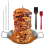 Σουβλάκι Al Pastor για σχάρα, κάθετο, με 3 αφαιρούμενες αιχμές 3