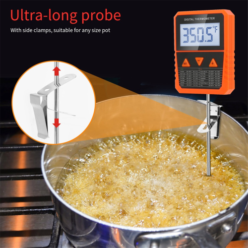 Probe Candy Thermometer with Pot Clip,Alarm Function,IPX6 Waterproof 1