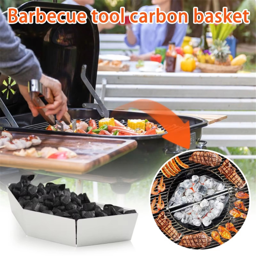 Houtskoolgrillmanden, barbecue-rekaccessoires, BBQ-koolstofmand 1