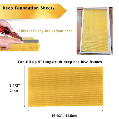 30 Stück Bee Hive Foundation Sheets, Tiefe Bienenwachs Foundation Sheets 2