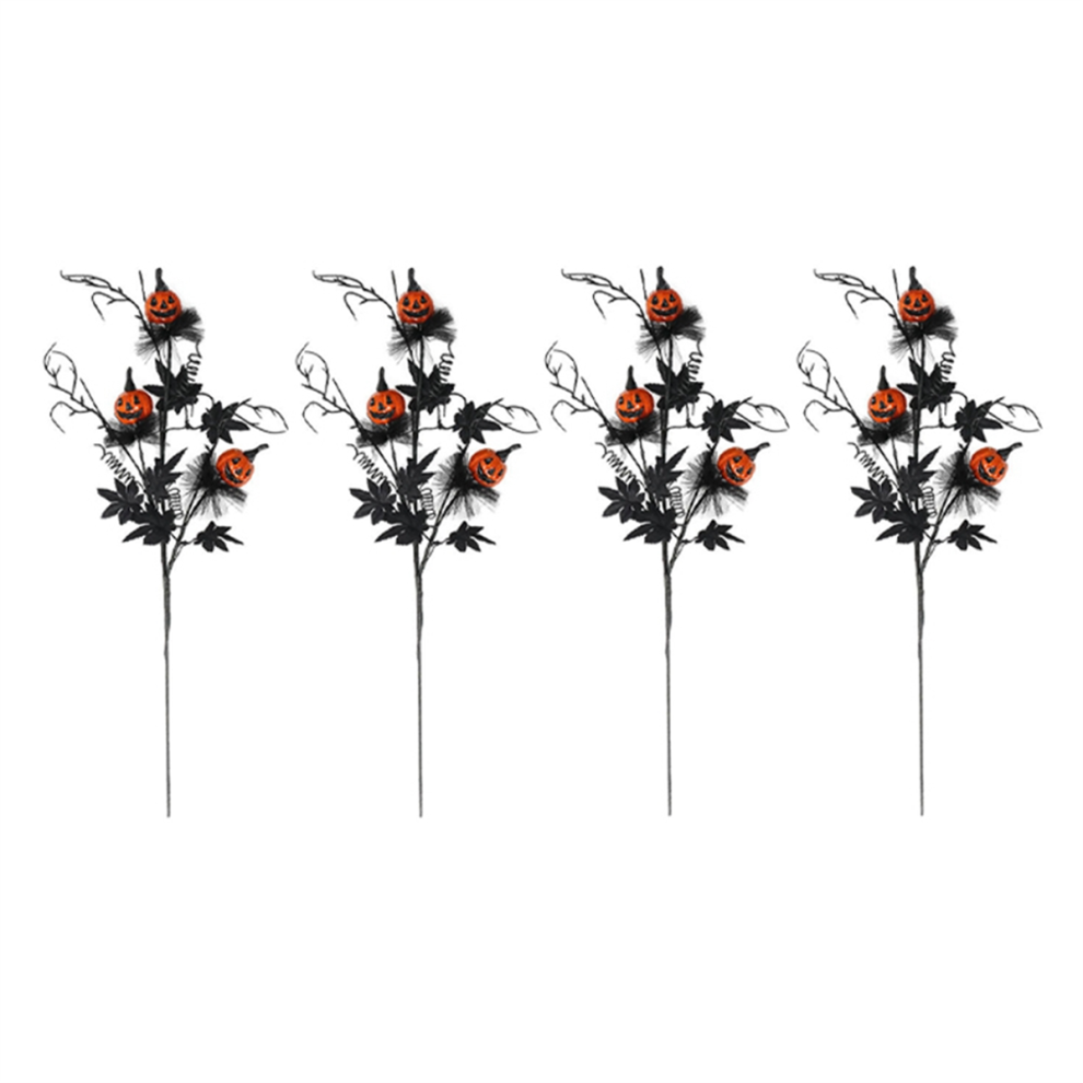 Artificial Pumpkin Branches Halloween 4Pcs Black