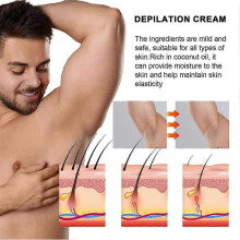 Hair removal cream,East Moon Men's Hair Removal Cream Dry And Gentle Moisturizing Skin Deep Cleansing Non-Irritating Body Hair Removal Cream - 60Ml