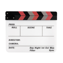 ClapperBoard Elokuvan toiminta Clap-Stick Ohjaajaelokuvan Clapboard, valkoinen