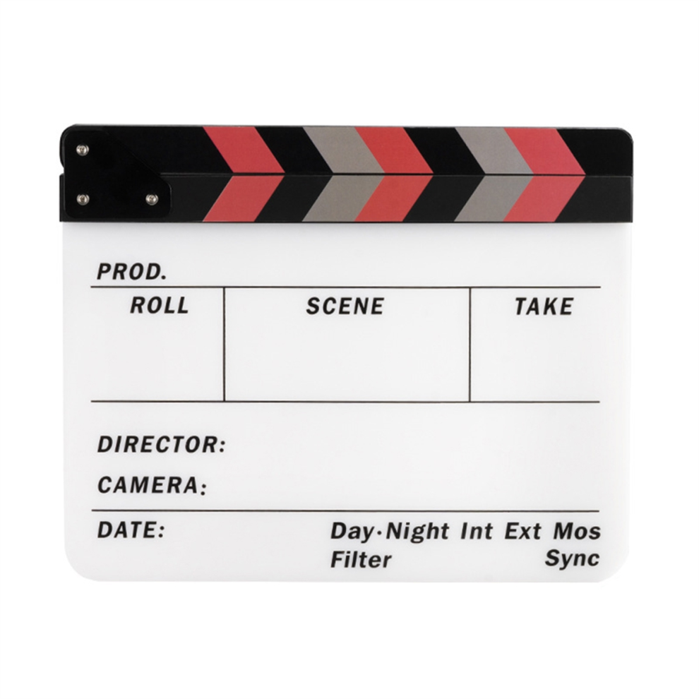Clapperboard Movie Action Clap-Stick Director Film Clapboard, White 4854041921079