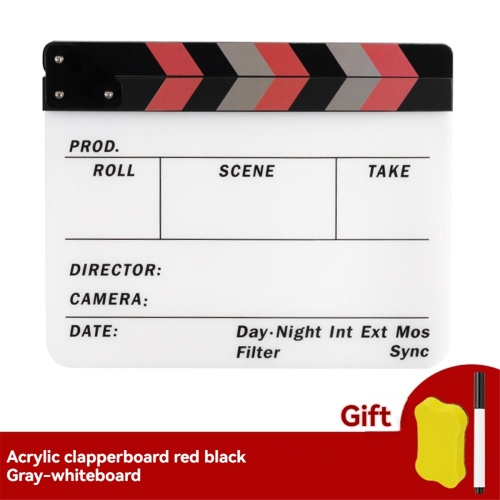 ClapperBoard Ταινία Δράσης με Χειρολαβή για Σκηνοθέτες, Λευκό 1