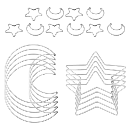 Μεταλλικά δαχτυλίδια Moon Catcher σε σχήμα μακραμέ για χειροτεχνίες DIY 2