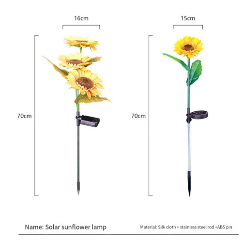 2 Pack Sunflower Solar Light Outdoor Waterproof LED Solar Light 2